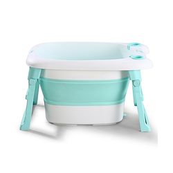 Babyhug 2-in-1 Foldable Baby Bath Tub with Bathing Chair & Soft Cushion - Red| Anti-Slip Base| Space-Saving Design| Comfortable & Safe for Newborns to Toddlers| 0-3 Years