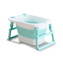 Babyhug 2-in-1 Foldable Baby Bath Tub with Bathing Chair & Soft Cushion - Red| Anti-Slip Base| Space-Saving Design| Comfortable & Safe for Newborns to Toddlers| 0-3 Years