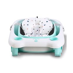 Babyhug 2-in-1 Foldable Baby Bath Tub with Bathing Chair & Soft Cushion - Red| Anti-Slip Base| Space-Saving Design| Comfortable & Safe for Newborns to Toddlers| 0-3 Years