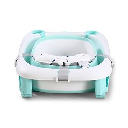 Babyhug 2-in-1 Foldable Baby Bath Tub with Bathing Chair & Soft Cushion - Red| Anti-Slip Base| Space-Saving Design| Comfortable & Safe for Newborns to Toddlers| 0-3 Years