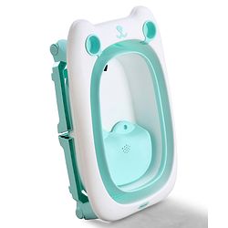 Babyhug 2-in-1 Foldable Baby Bath Tub with Bathing Chair & Soft Cushion - Red| Anti-Slip Base| Space-Saving Design| Comfortable & Safe for Newborns to Toddlers| 0-3 Years