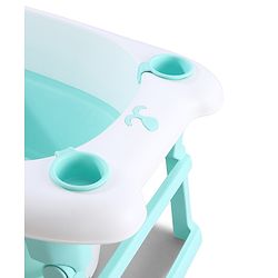 Babyhug 2-in-1 Foldable Baby Bath Tub with Bathing Chair & Soft Cushion - Red| Anti-Slip Base| Space-Saving Design| Comfortable & Safe for Newborns to Toddlers| 0-3 Years