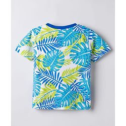 Babyhug Cotton Knit Half Sleeves T-Shirt With Aloha Print - Multicolor