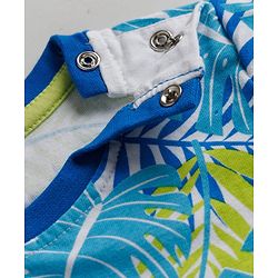 Babyhug Cotton Knit Half Sleeves T-Shirt With Aloha Print - Multicolor