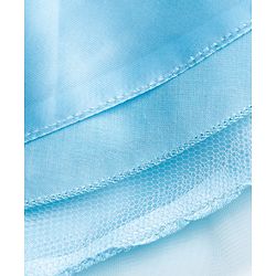 Babyhug Woven Sleeveless Fit & Flare Mesh Party Dress with Corsage  Detailing - Light Blue