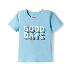 Babyhug Cotton Knit Half Sleeves Striped Text & Sun Printed T-Shirts Pack of 3 - Blue  & White