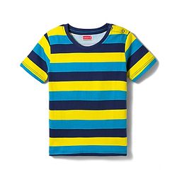 Babyhug Cotton Knit Half Sleeves Striped Ball & Bunny Printed T-Shirts Pack of 3 - Blue White & Yellow