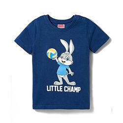 Babyhug Cotton Knit Half Sleeves Striped Ball & Bunny Printed T-Shirts Pack of 3 - Blue White & Yellow