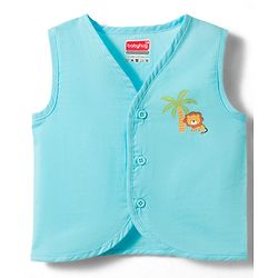 Babyhug 100% Cotton Woven Sleeveless Checks & Animal Printed Jhablas Pack of  3 - Multicolour