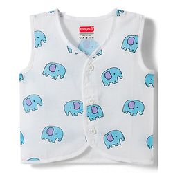 Babyhug 100% Cotton Cambric Woven Sleeveless Front Open Jhablas With Animal Print Pack of 3 - Multicolor
