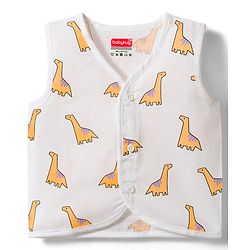 Babyhug 100% Cotton Cambric Woven Sleeveless Front Open Jhablas With Animal Print Pack of 3 - Multicolor