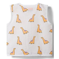 Babyhug 100% Cotton Cambric Woven Sleeveless Front Open Jhablas With Animal Print Pack of 3 - Multicolor