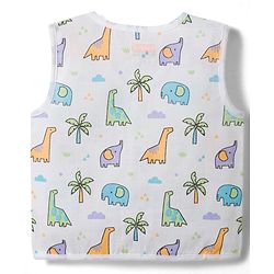 Babyhug 100% Cotton Cambric Woven Sleeveless Front Open Jhablas With Animal Print Pack of 3 - Multicolor
