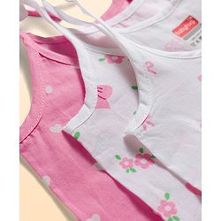Babyhug 100% Cotton Cambric Woven Shoulder Tie Knot Sleeveless Jhablas With Bow Floral & Heart Print Pack of 3 - Multicolor