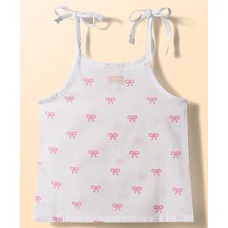 Babyhug 100% Cotton Cambric Woven Shoulder Tie Knot Sleeveless Jhablas With Bow Floral & Heart Print Pack of 3 - Multicolor