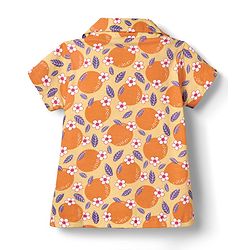 Babyhug Cotton Knit Half Sleeves Tropical Theme Printed Co-Ords Top & Shorts Night Suit - Yellow