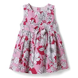 Babyhug Cotton Woven Half Sleeves Frocks with Shrug Floral Print White 0-3 Months