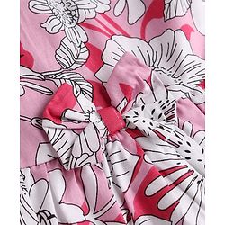 Babyhug Cotton Woven Half Sleeves Frocks with Shrug Floral Print White 0-3 Months