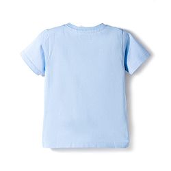 Babyhug Cotton Knit Half Sleeves T-Shirt & Shorts Night Suit With Elephant & Giraffe Print - Blue
