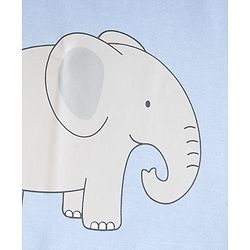 Babyhug Cotton Knit Half Sleeves T-Shirt & Shorts Night Suit With Elephant & Giraffe Print - Blue