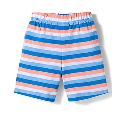 Babyhug Cotton Knit Half Sleeves T-Shirt & Short Night Suit with Striped & Shark Print -  Blue