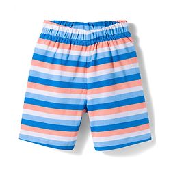 Babyhug Cotton Knit Half Sleeves T-Shirt & Short Night Suit with Striped & Shark Print -  Blue