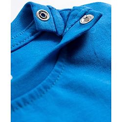 Babyhug Cotton Knit Half Sleeves T-Shirt & Short Night Suit with Striped & Shark Print -  Blue