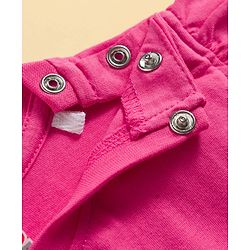 Babyhug Cotton Knit Half Sleeves T-Shirt & Shorts Night Suit With Butterfly Print - Dark Pink