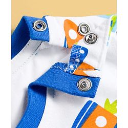 Babyhug Cotton Knit Half Sleeves T-Shirt & Shorts Co-ord Night Suit With Space Theme Print - White