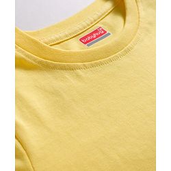 Babyhug Cotton Knit Half Sleeves T-Shirt & Short Night Suit with Striped & Dino Print - Yellow