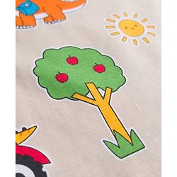Babyhug Cotton Knit Full Sleeves T-Shirt & Pyjama Co-ord Night Suit With Dino Print - Beige