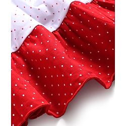 Babyhug Cotton Knit Frocks with Bloomer/Short Frill Sleeves Polka Dot Multi Color 0-3 Months