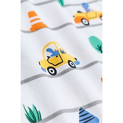 Babyhug Cotton Knit Full Sleeves Co-ords T-Shirt & Pajama Night Suit with Vehicle Print - White