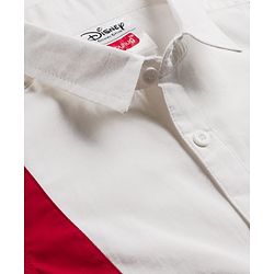 Babyhug Disney 100% Cotton Woven Half Sleeves Cut N Sew Shirt With Mickey Mouse Graphic - Red & White
