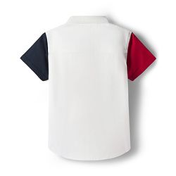 Babyhug Disney 100% Cotton Woven Half Sleeves Cut N Sew Shirt With Mickey Mouse Graphic - Red & White