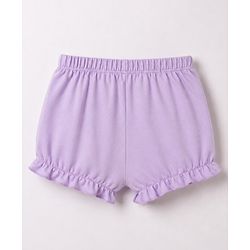 Babyhug 100% Cotton Knit Floral Printed Bloomers Pack Of 3 - Lilac Pink & White