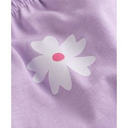 Babyhug 100% Cotton Knit Floral Printed Bloomers Pack Of 3 - Lilac Pink & White