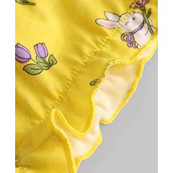 Babyhug 100% Cotton Single Jersey Knit Floral & Bunny Printed Bloomers Pack of 3 -Yellow & White