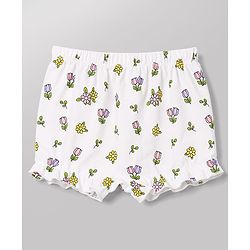 Babyhug 100% Cotton Single Jersey Knit Floral & Bunny Printed Bloomers Pack of 3 -Yellow & White