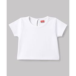 Babyhug Single Jersey Knit Frock & Bloomer With Half Sleeves Tee & Rainbow Print - Blue