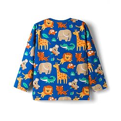 Babyhug 100% Cotton Knit Full Sleeves Animal Printed Co-Ords T-Shirt & Pyjama Night Suit - Blue