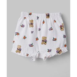 Babyhug 100% Cotton Single Jersey Knit Bear Printed Bloomers Pack of 3 - Mauve & White