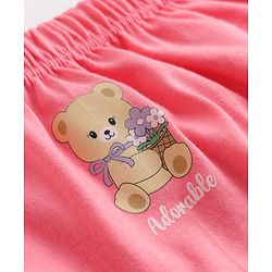 Babyhug 100% Cotton Single Jersey Knit Bear Printed Bloomers Pack of 3 - Mauve & White