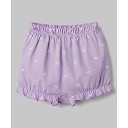 Babyhug 100% Cotton Single Jersey Knit Bear Printed Bloomers Pack of 3 - Mauve & White