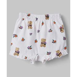 Babyhug 100% Cotton Single Jersey Knit Bear Printed Bloomers Pack of 3 - Mauve & White