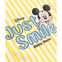 Babyhug Disney 100% Cotton Poplin Woven Half Sleeves Shirt With Mickey Mouse Print - Yellow