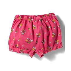 Babyhug 100% Cotton Knit Bloomers With Teddy Bear & Floral Print Pack of 3 - Multicolor