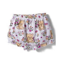 Babyhug 100% Cotton Knit Bloomers With Teddy Bear & Floral Print Pack of 3 - Multicolor