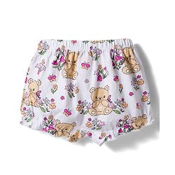 Babyhug 100% Cotton Knit Bloomers With Teddy Bear & Floral Print Pack of 3 - Multicolor