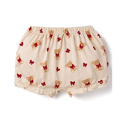 Babyhug 100% Cotton Knit Bloomers With Teddy Bear Print Pack of 3 - Multicolor